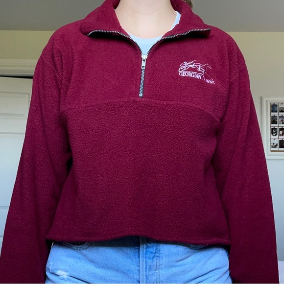 Cropped Fleece Quarter Zip - Picture 3 of 4